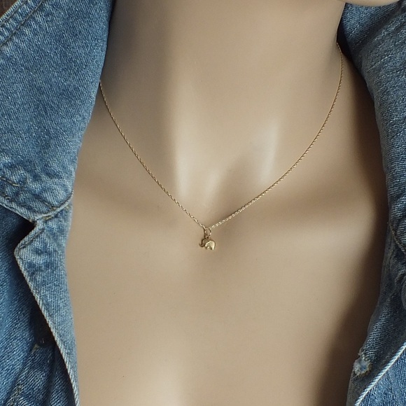 Handmade Good luck pedant. 14k Solid Gold Elephant Pedant - Picture 2 of 4